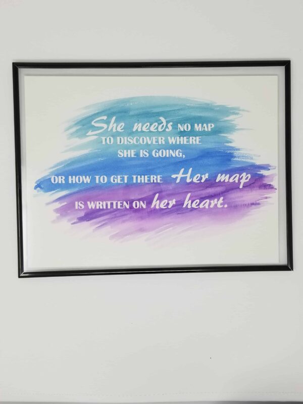 Her Map Saying Watercolor Picture