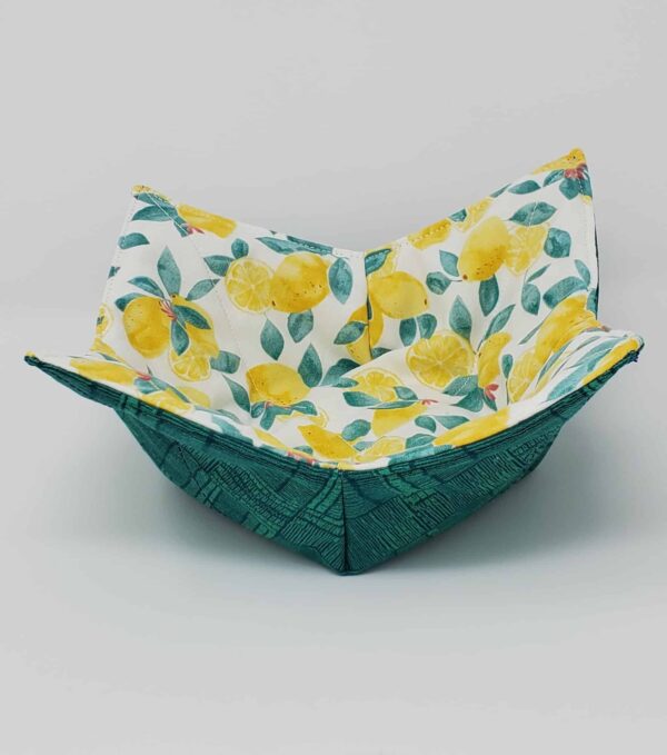 Lemons on White Microwave Bowl Cozy