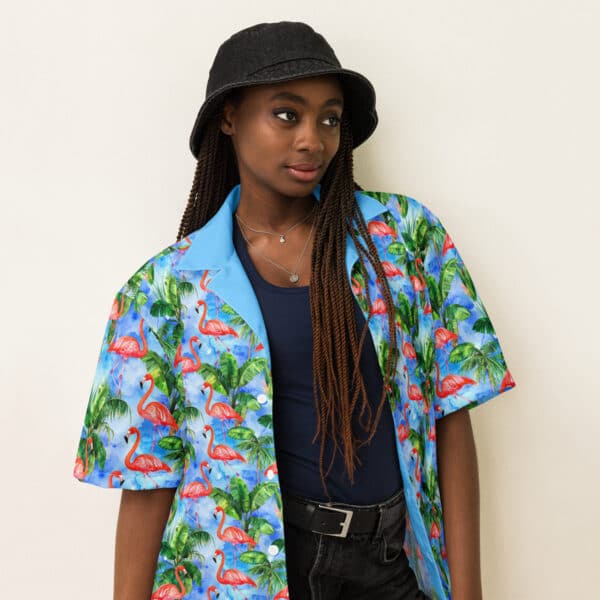 Flamingo Lagoon Aloha Shirt – 2025 Pattern Play Collection - Image 5