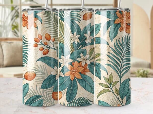 Plumeria Tumbler Wrap, 20 oz Skinny Plumeria Tumbler PNG, Florida Retro, Flower Tumbler Wraps, Sublimation Designs, Digital Download