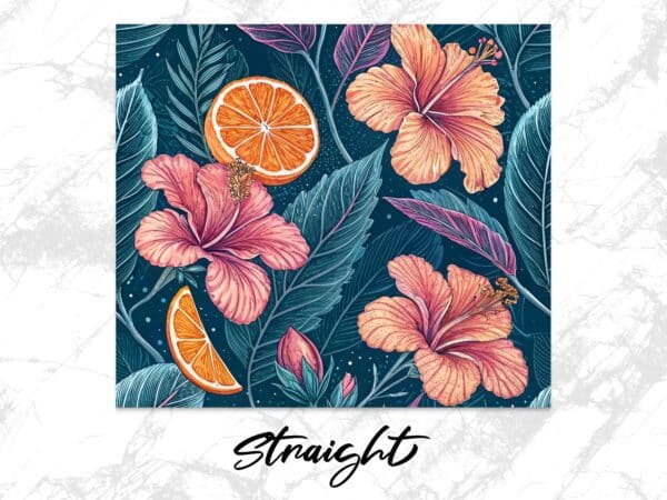 Hibiscus Tumbler Wrap, 20 oz Skinny Hibiscus PNG, Florida Retro, Sublimation Designs, Digital Download, Flower Tumbler Wraps - Image 4
