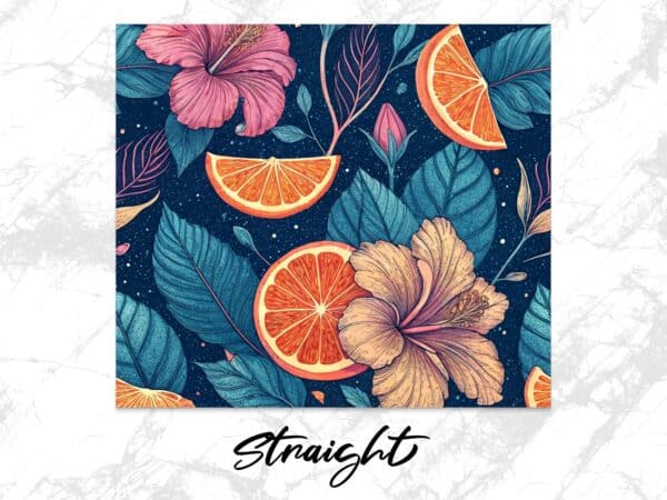 Hibiscus Tumbler Wrap, 20 oz Skinny Hibiscus Tumbler PNG, Florida Retro, Orange Floral, Sublimation Designs, Digital Download - Image 4
