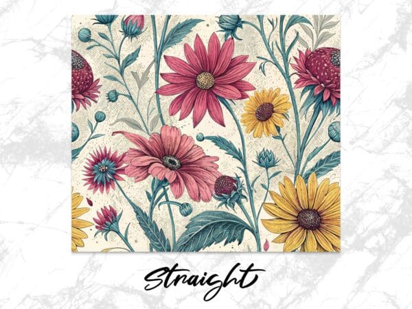 Daisy Tumbler Wrap, 20 oz Skinny Daisy Tumbler PNG, Floral Retro, Sublimation Designs, Digital Download, Custom Flower Wraps - Image 4