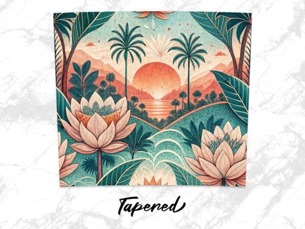 Lotus Tumbler Wrap, 20 oz Skinny Lotus Tumbler PNG, Florida Retro, Sublimation Designs, Digital Download - Image 5