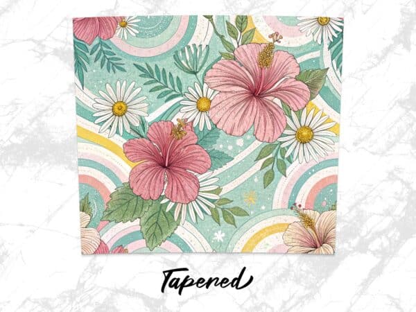 Hibiscus Tumbler Wrap, 20 oz Skinny Hibiscus Tumbler PNG, Florida Retro, Pastel Rainbow, Sublimation Designs, Digital Download - Image 5