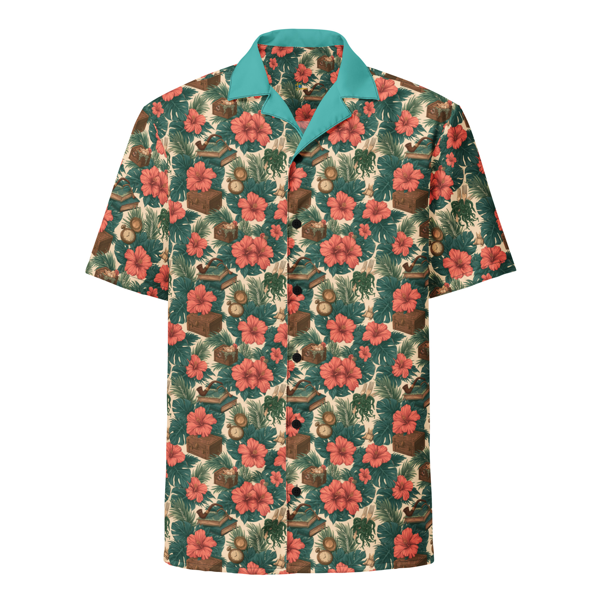 Dinglehopper & Snarfblatt Hawaiian Shirt – Secret Grotto All-Over Print Hawaiian Button-Down Costume Shirt - Image 2