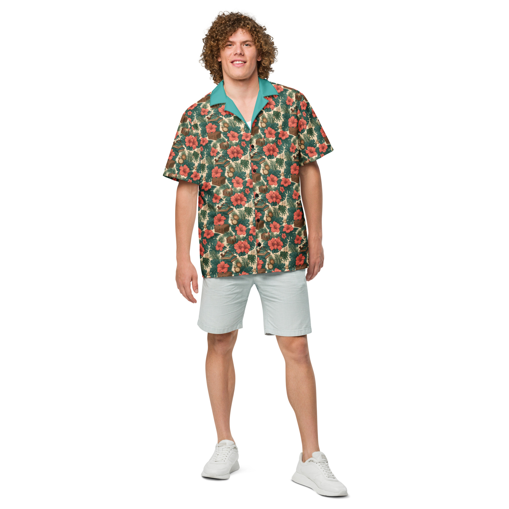 Dinglehopper & Snarfblatt Hawaiian Shirt – Secret Grotto All-Over Print Hawaiian Button-Down Costume Shirt - Image 3