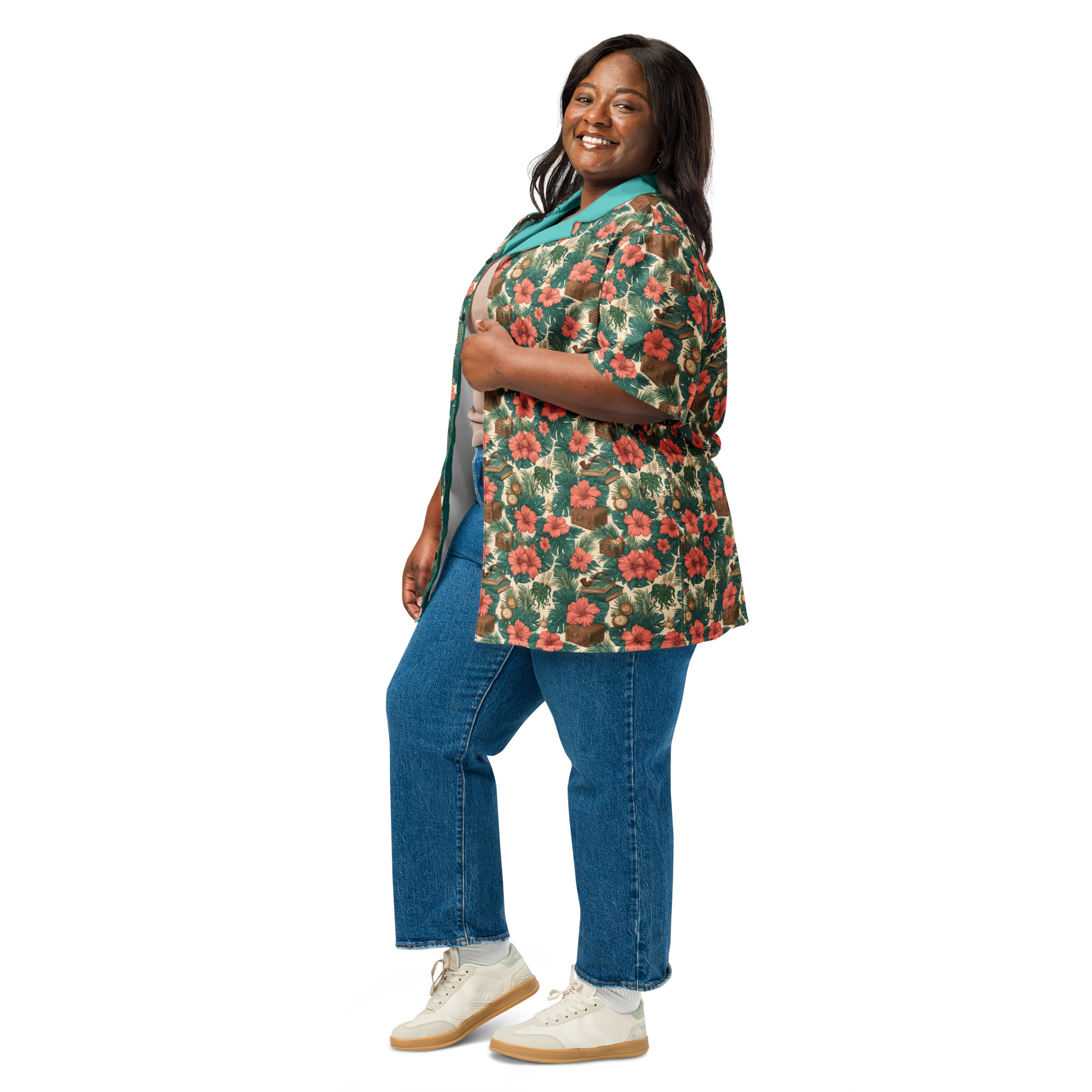 Dinglehopper & Snarfblatt Hawaiian Shirt – Secret Grotto All-Over Print Hawaiian Button-Down Costume Shirt - Image 6